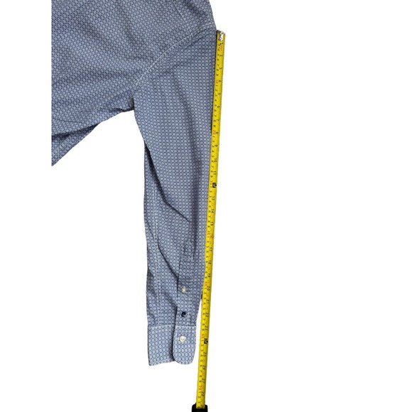 Pierre Cardin Mens Slim Fit Long Sleeve Dress Shirt Size 40 (M) Blue Pattern - Picture 14 of 16